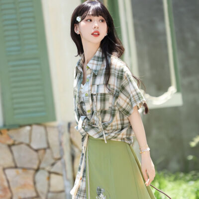 New Chinese-Style Academic-Inspired Fashionable Women Hanfu Set Summer Casual Wear