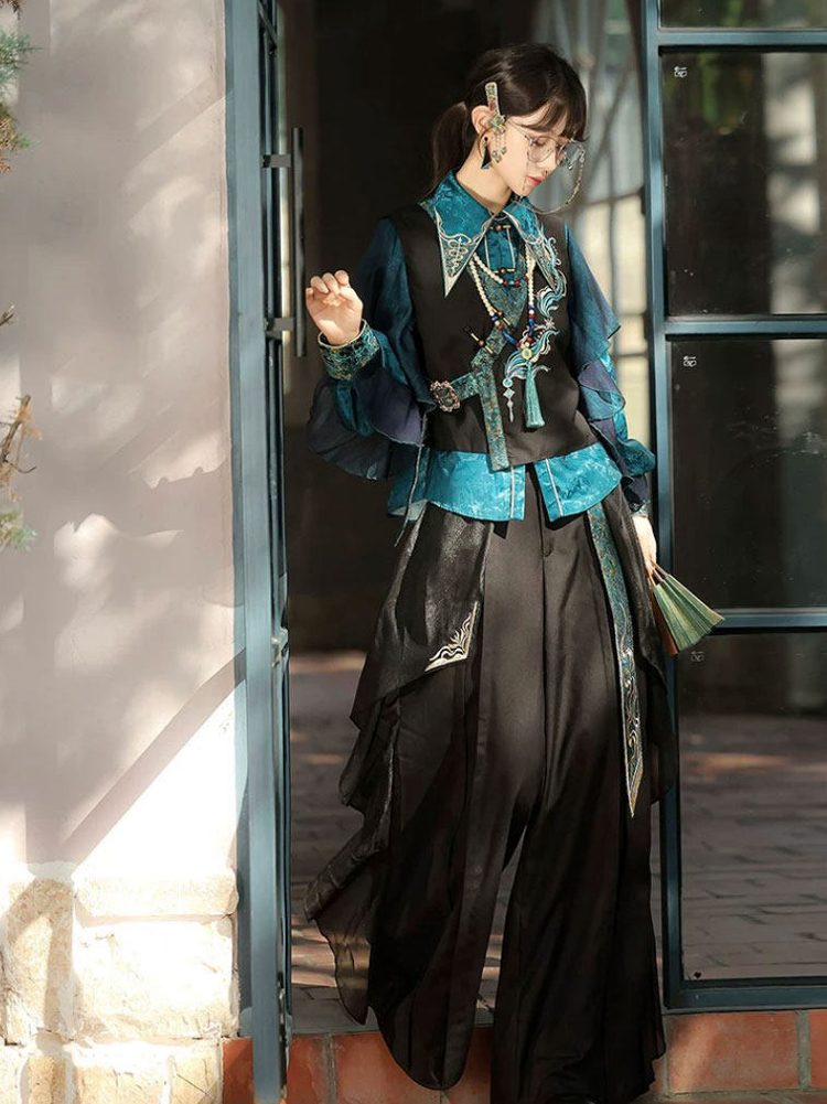 Women Fashionable Hanfu Martial Arts-Style Casual Loose Set