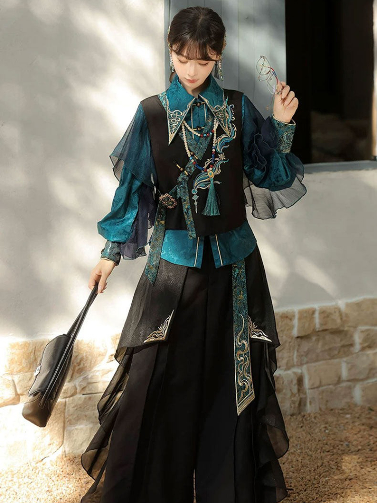 Women Fashionable Hanfu Martial Arts-Style Casual Loose Set