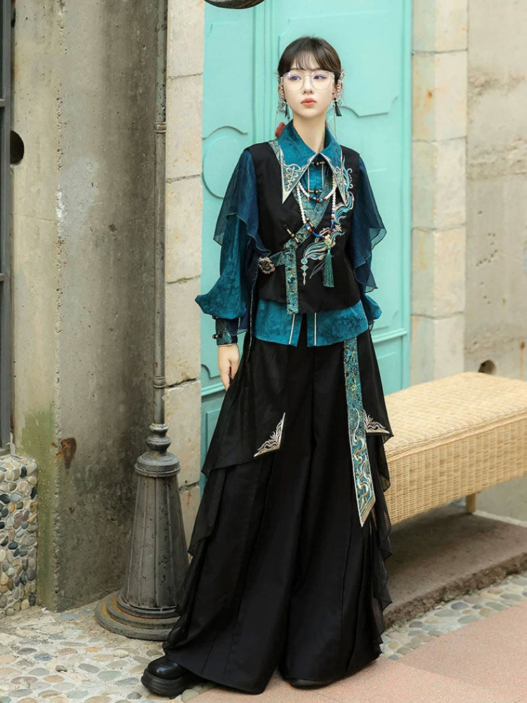 Women Fashionable Hanfu Martial Arts-Style Casual Loose Set