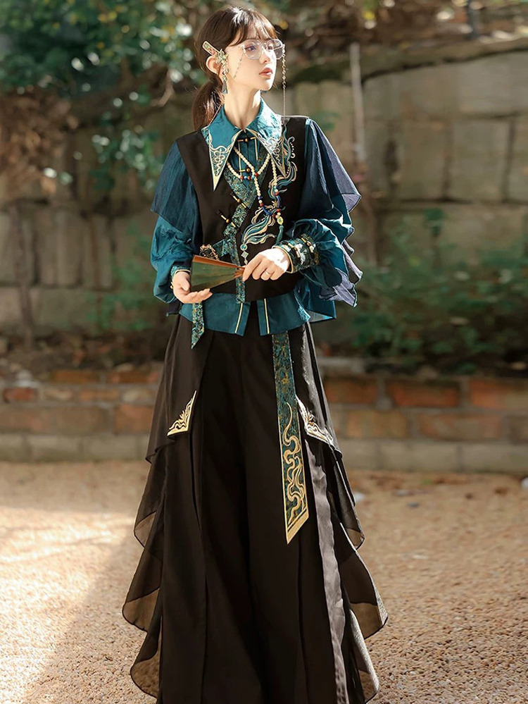 Women Fashionable Hanfu Martial Arts-Style Casual Loose Set