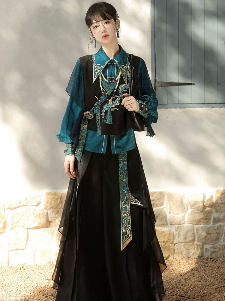 Women Fashionable Hanfu Martial Arts-Style Casual Loose Set