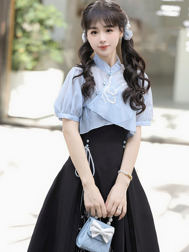 Women Fashionable Summer Hanfu Set Jellyfish Dress