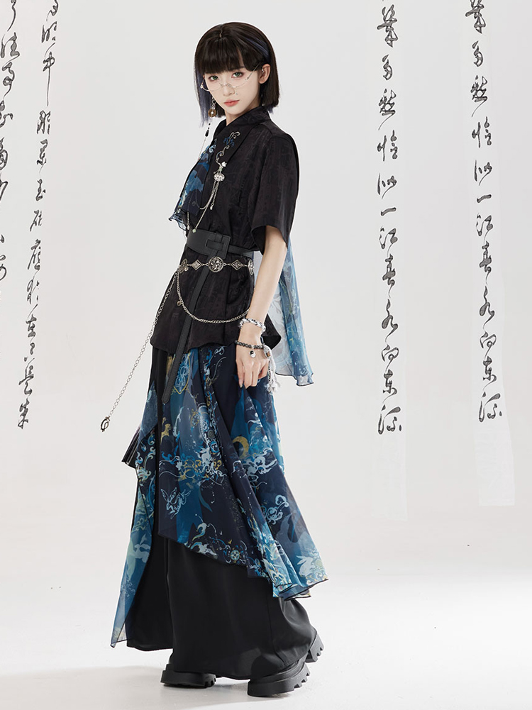Men Fashion Song Dynasty-Style Hanfu Set Shirt Songku Couple Set