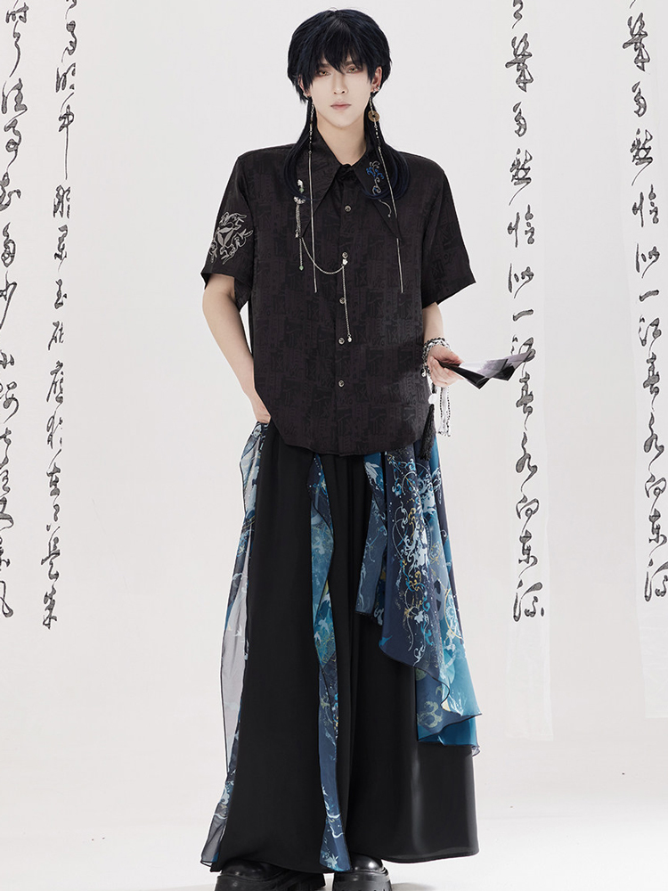 Men Fashion Song Dynasty-Style Hanfu Set Shirt Songku Couple Set