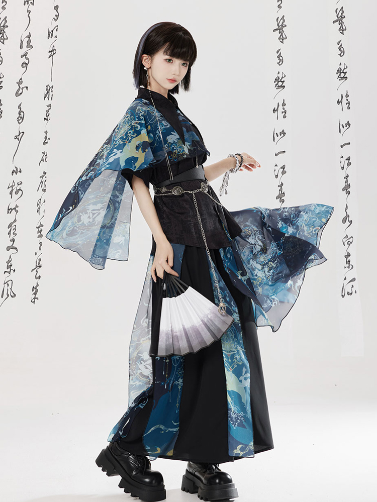 Men Fashion Song Dynasty-Style Hanfu Set Shirt Songku Couple Set