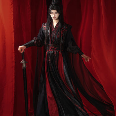 Men Wuxia-Style Costume Set for Martial Arts Drama