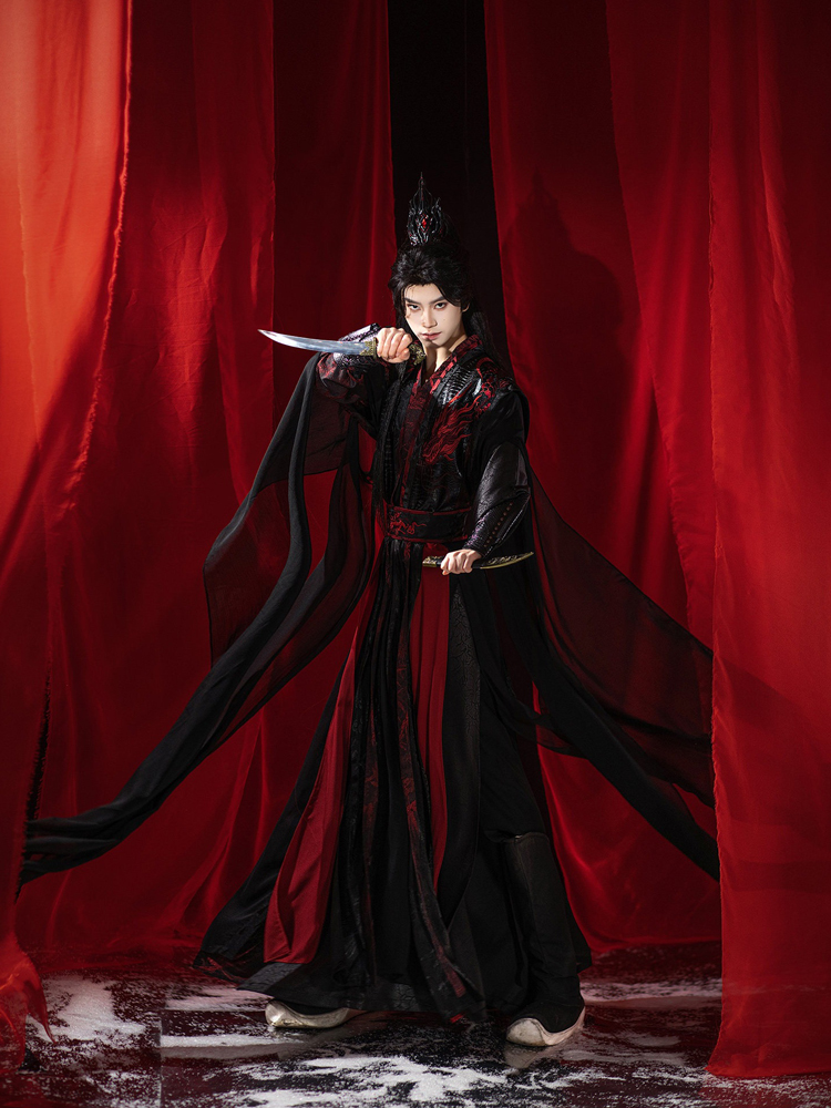 Men Wuxia-Style Costume Set for Martial Arts Drama