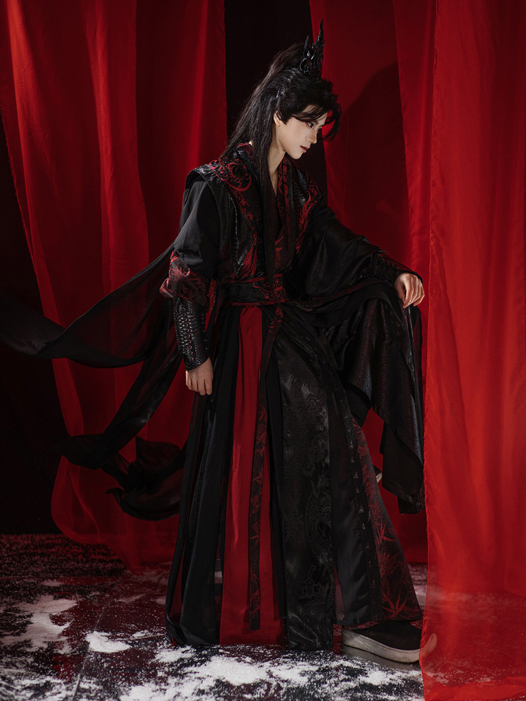 Men Wuxia-Style Costume Set for Martial Arts Drama