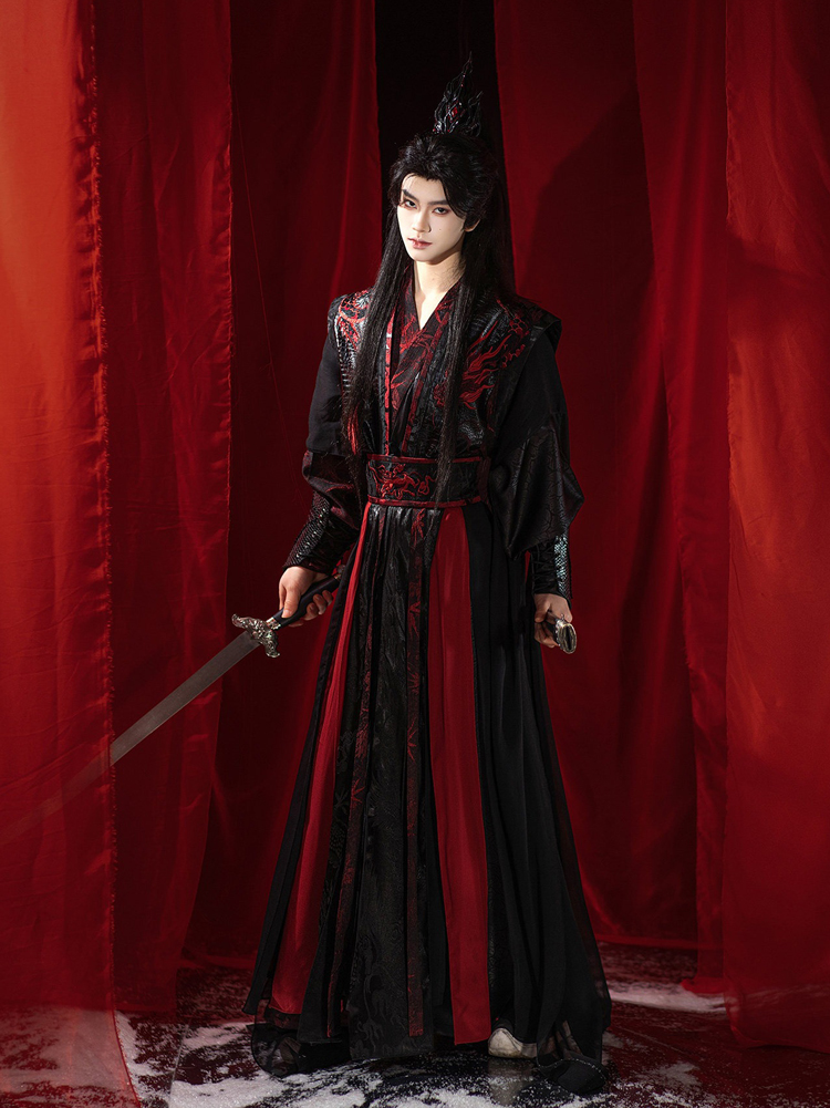 Men Wuxia-Style Costume Set for Martial Arts Drama