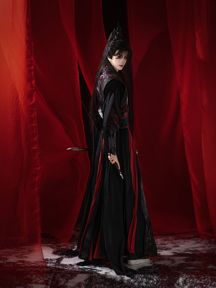 Men Wuxia-Style Costume Set for Martial Arts Drama