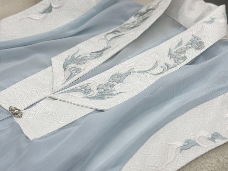 Men Wuxia-Style Hanfu Set Blue Xianxia Cosplay Costume