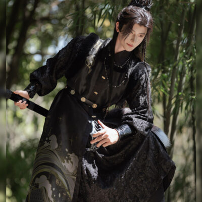 Ming Dynasty Hanfu Set Tieli Round-Collared Robe Wuxia Hero Set