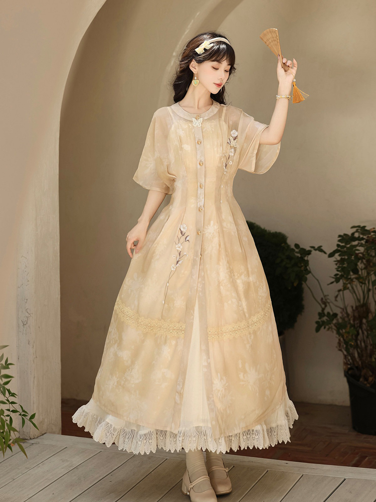 Summer Women Dress Set with Classic Hanfu Elements