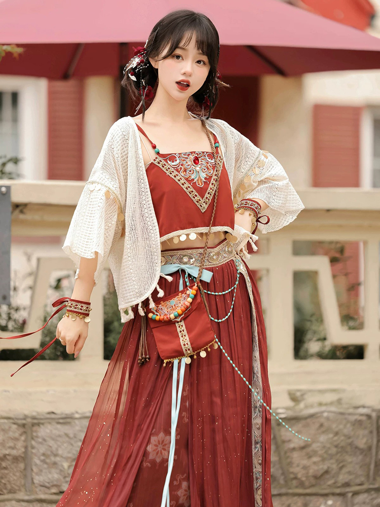 Summer Women Dunhuang-Style Hanfu Traditional Tang Dynasty Attire