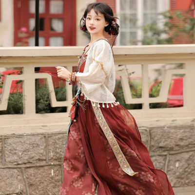 Summer Women Dunhuang-Style Hanfu Traditional Tang Dynasty Attire