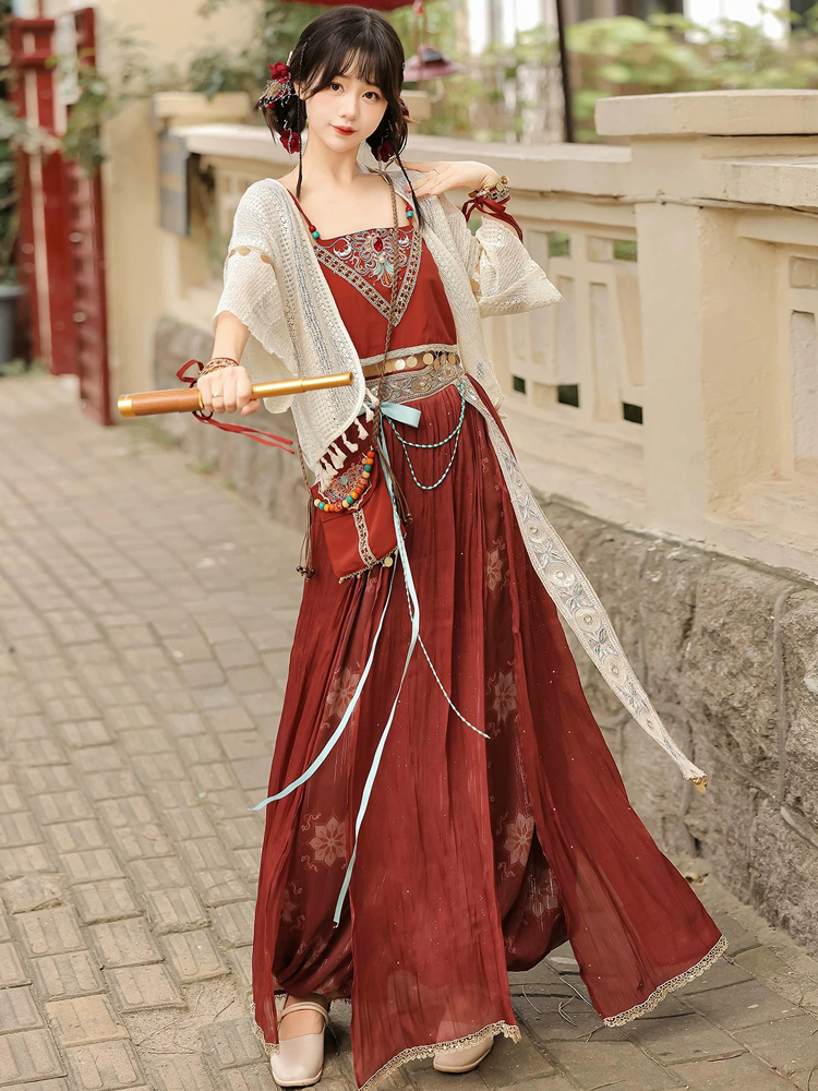 Summer Women Dunhuang-Style Hanfu Traditional Tang Dynasty Attire