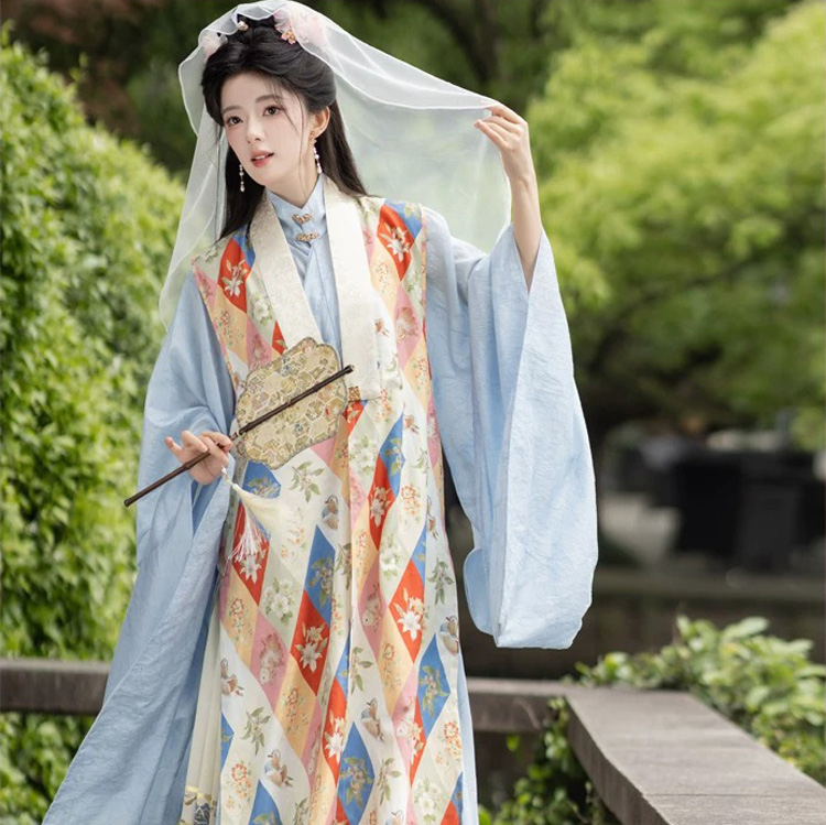 Traditional Ming Dynasty Hanfu Set for Women Retro Mamian Qun in the Style of Dream of the Red Chamber