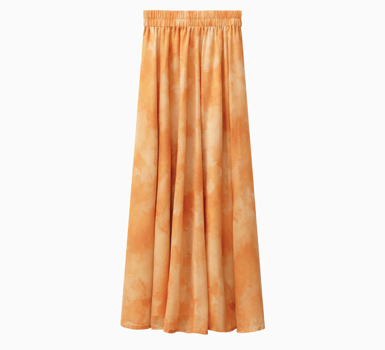 Women Fashionable Hanfu Set Summer Orange Skirt Tang Dynasty Style