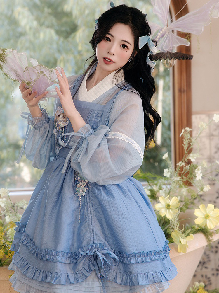 Women Summer Fashion Hanfu Set Ming Dynasty-Style Short Skirt