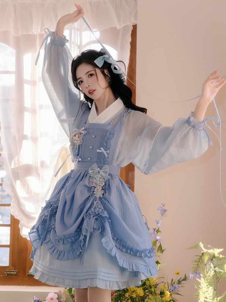 Women Summer Fashion Hanfu Set Ming Dynasty-Style Short Skirt