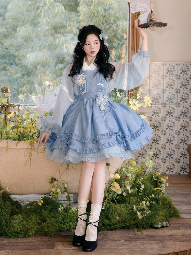 Women Summer Fashion Hanfu Set Ming Dynasty-Style Short Skirt