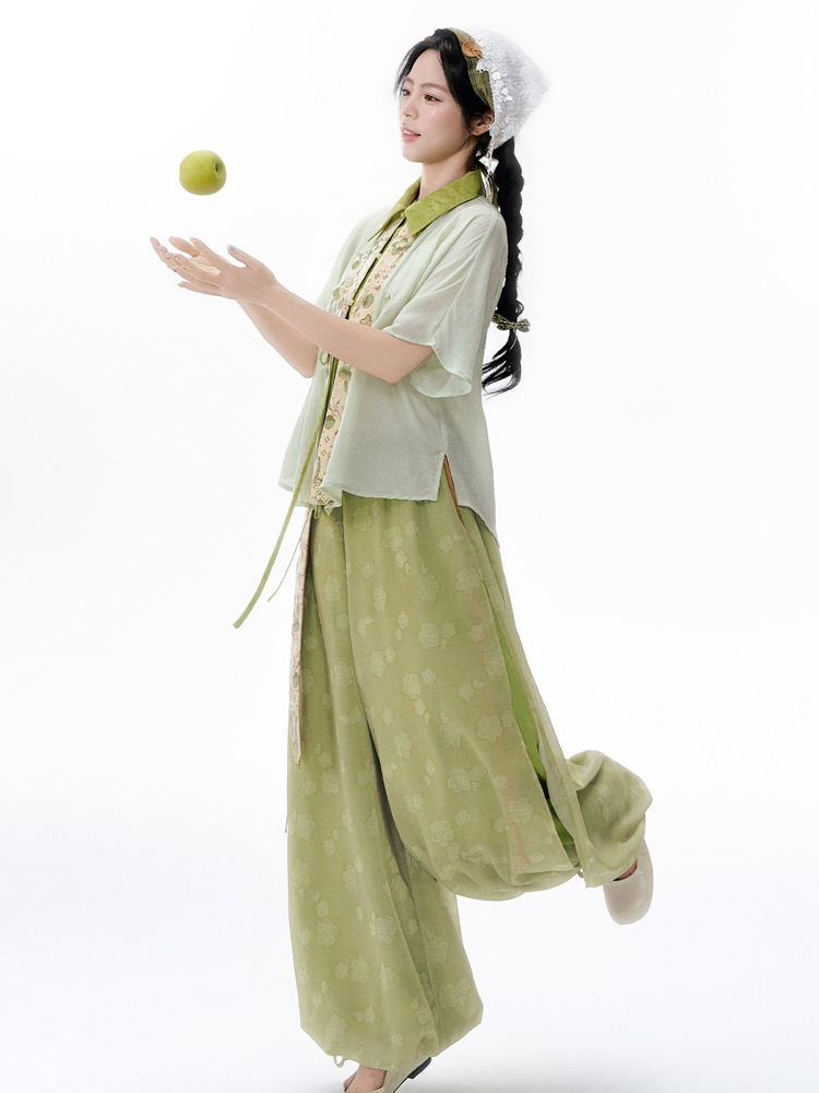 Women Summer Song Dynasty-Style Short-Sleeve Songku Set