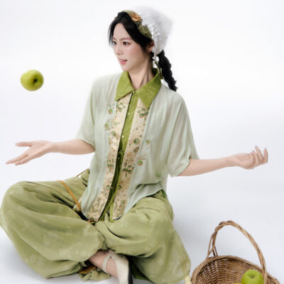Women Summer Song Dynasty-Style Short-Sleeve Songku Set