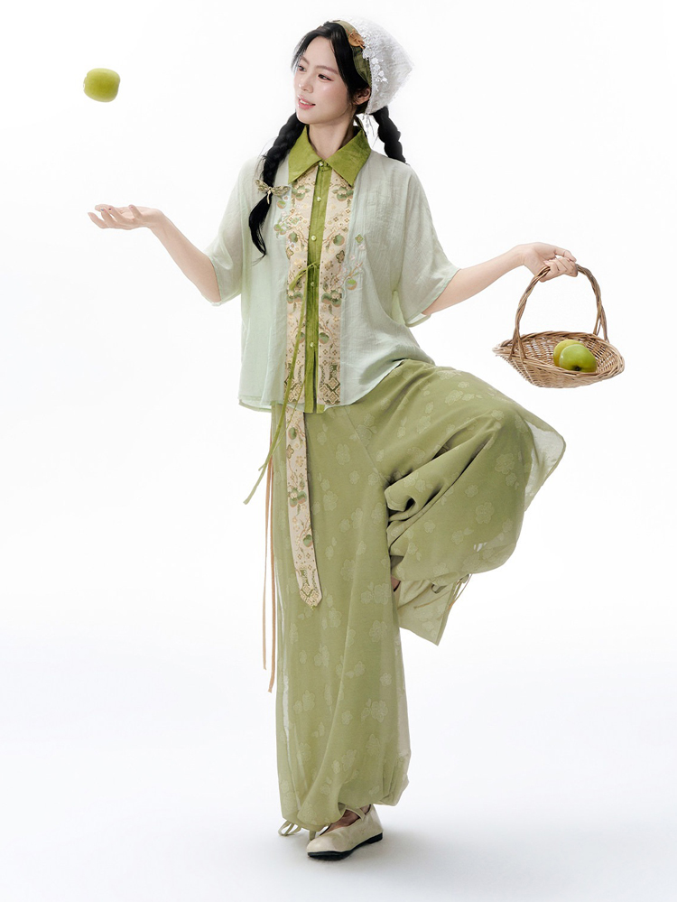 Women Summer Song Dynasty-Style Short-Sleeve Songku Set