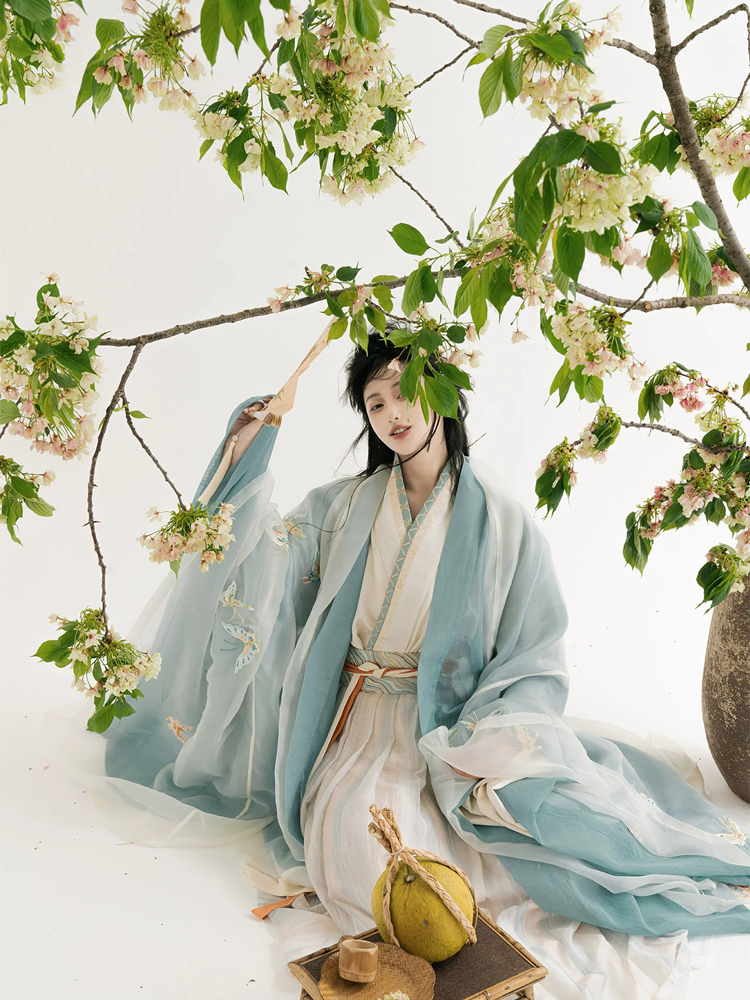 Women Wuxia-Style Hanfu Song Dynasty-Inspired Wide-Sleeved Elegant Couple Set