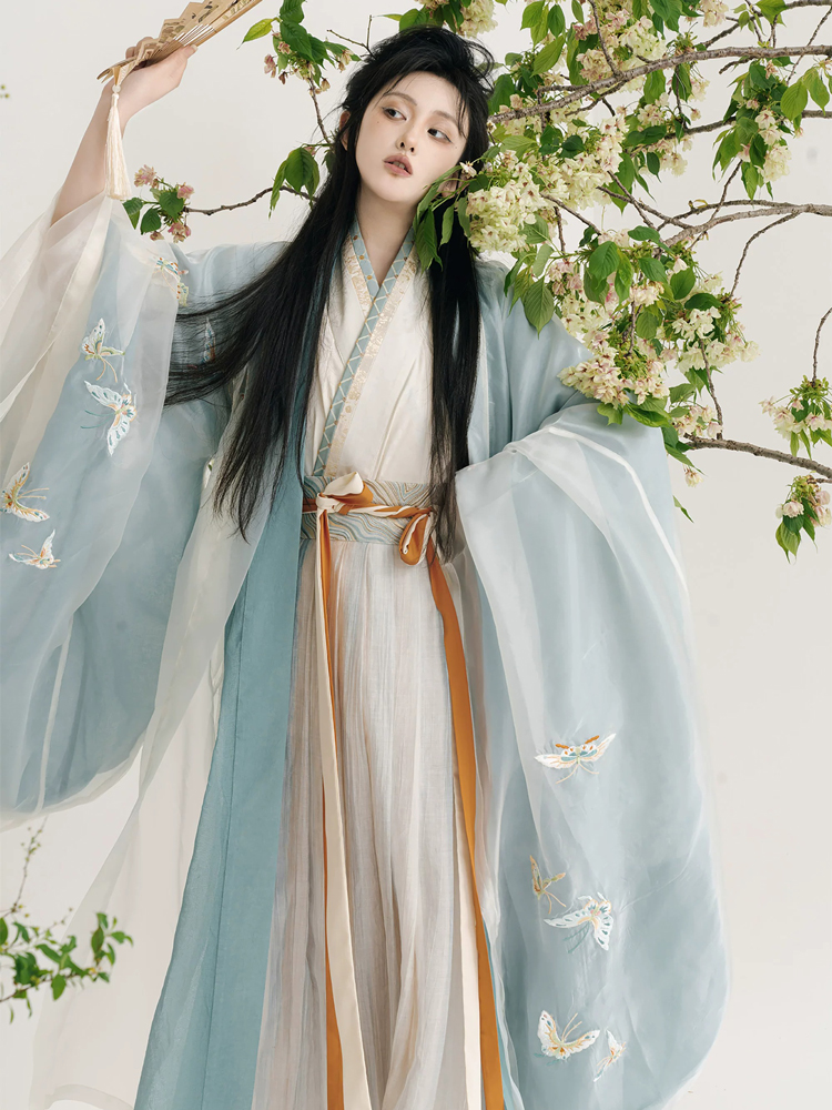Women Wuxia-Style Hanfu Song Dynasty-Inspired Wide-Sleeved Elegant Couple Set